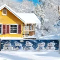 Feestelijke kerstbanner voor buiten met vijf sneeuwpoppen voor decoratie van de tuin - SHF-013 Stijl