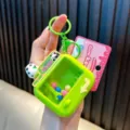 Green cartoon mini grab ball machine keychain creative stress relief toy for backpacks - Green Claw Machine (Panda Theme) / Green