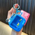 Lebhafter blauer Cartoon Mini-Kugelgreifer Schlüsselanhänger Dekompressionsspielzeug - Blau