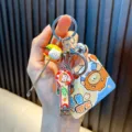 Cute cartoon cat burger nail clipper keychain with ear pick and bell multifunctional set - Hamburger