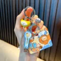 Cute cartoon nail clipper keychain set with ear pick and decorative charms for daily use - Banana