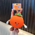 Cute cartoon fruit orange silicone coin purse keychain with legs and arms charm - Orange Mangosteen