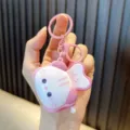 Lindo llavero de tostada de animal rosa de dibujos animados juguete antiestrés - Gato / Rosa