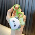 Lindo llavero con forma de máquina de pan tostado de panda verde para bolsos y regalo - Panda / Verde