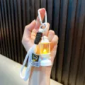 Llavero de mini linterna blanca vintage con luz de vela LED decorativa cálida - Lámpara de Corte Retro / Blanco