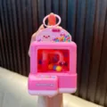 Pink mini glowing claw machine keychain toy for stress relief and fun gift - Pink Pig Style (趣味带灯夹球机-) / Pink