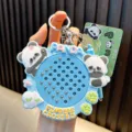 Cute cartoon panda magnetic drawing board keychain for schoolbags stress relief toy - Blue
