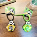 Mignon porte-clés panda avec roue tournante pour clés de voiture, cadeau idéal pour les enfants - Plateau Tournant Anglais Panda / Plateau Tournant Anglais Panda (1 Pièce)