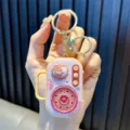 Cute pink Corgi animal recorder keychain toy with electronic voice changer for bag pendant - Recorder / Orange