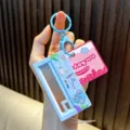 Blue creative sound-making keychain toy with elephant design for stress relief - Blue