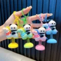 Ensemble de quatre porte-clés panda manège à ressort en jaune vert rose et bleu vif - Porte-clés Bascule Panda / Porte-clés Bascule Panda (1 Pièce)