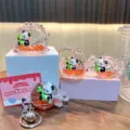 Joli porte-clés panda en cristal liquide avec paillettes orange et détails en bambou - Panda Bambou Huile Liquide / Panda Bambou Huile Liquide (1 Pièce)