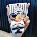 Porte-clés panda mignon qui s'embrasse pour couples breloque sac à dos noir blanc - Boucle Paire Panda Câlin Rose / Boucle Paire Panda Câlin Rose (1 Paire)