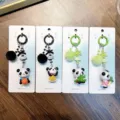 Kit de porte-clés perles panda kawaii avec pompons doux et breloques variées pour sacs - Pendentif boule en peluche panda / Pendentif Pompon Panda (1 Pièce)