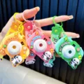 Porte-clés caméra panda mignons en jaune rose et vert pour les charms de sacs - Caméra de Projection Panda / Appareil Photo de Projection Panda (1 Pièce)