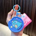 Kreativer blauer Dinosaurier-Klappspiegel-Schlüsselanhänger Musikspielzeug für Kinder - Dinosaurier / Blau