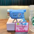 Cute blue camera projector keychain featuring a cartoon rabbit with light-up function - Rabbit Style / Blue