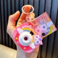 Lindo llavero de cámara de proyección de unicornio arcoíris rosa para mochila - Unicornio / Rosa