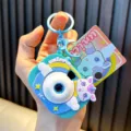Llavero de cámara de proyección de unicornio arcoíris con dije de dibujos animados - Unicornio / Azul