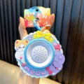 Cartoon cat voice recorder keychain speaker for student school bag backpack accessory - Cat Megaphone / Blue