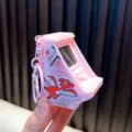 Pink mini arcade game console keychain with cute pterodactyl cartoon for kids gifts - Pink