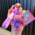 Purple astronaut bear keychain with flower strap and DREAM slogan for bag charm - Star & Bear / Purple