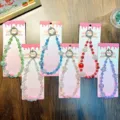 Colgantes de cuentas coloridas para móvil con flores y anillos metálicos resistentes - Cuentas Florales