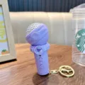 Lindo llavero electronico de mini microfono purpura grabador para decoracion de mochila - Micrófono morado