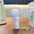 Llavero grabador de micrófono rosa para decoración de mochilas escolares de estudiantes - Micrófono rosa