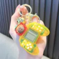 Mini console per videogiochi portatile gialla trasparente con ciondolo - Giallo