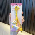 Simpatico portachiavi a forma di cavallo bianco e giallo con ciondolo a forma di formaggio - Giallo