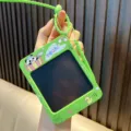 Mini green doodle board keychain toy for bag hanging decoration and decompression - Wooden Barrel Panda / Green