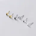 S925 sterling silver pearl cup stud earring components in gold and silver, model 4# - Cup Stud without Loop and No Pin (4#) / 3MM Diameter / Electroplated Rose Gold (1 Pair)