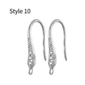 Style 10 : crochets d'oreilles en argent S925 avec zircon pour bijoux DIY - Style 10 (K Style 10) / Pack de 1 paire / Or rose