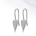 Crochets d'oreilles en argent S925 en forme de cœur avec zircons pour bijoux DIY, Style 3 - Style 3 (C Style 3)