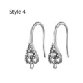 Crochets d'oreilles en argent S925 avec zircone pour la création de bijoux DIY - Style 4 (D款式4)