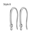 Crochets de boucles d'oreilles en argent S925 avec zircone pour la création de bijoux - Style 8 (H款式8)