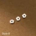 S925 sterling silver irregular hammered spacer beads for DIY bracelet jewelry crafting - Style B (B0001)