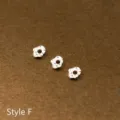 Premium S925 Sterlingsilber unregelmäßig gehämmerte Distanzperlen für DIY-Schmuck, Stil F - Stil F (B0001) / 17 Stück / Silber