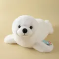 Adorable peluche de foca blanca hecho de suave piel sintética regalo para niños niñas - 27cm / Blanco