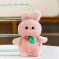 Pink cute plush rabbit keychain fluffy stuffed animal doll bag pendant cute toy gift - Rabbit