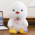Adorable soft white duck plush toy featuring a pink bow and yellow feet for home decor - White / 23cm