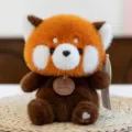 Cute red panda plush toy doll with soft fur and decorative neck tag - Red Panda / 16cm