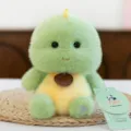 Cute green plush dinosaur toy from Xiangdundun series with decorative tag - Dinosaur / 16cm