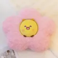 Cute pink flower plush pillow with a yellow honeybee cartoon face for bedroom decor - Bee And Flower / Pink / 50cm