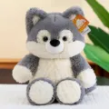 Adorable grey and white plush wolf toy soft stuffed animal doll for children holiday gift - Running Wolf / 36cm