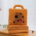 Yellow capybara plush cushion that unfolds into a soft nap blanket for office use - Red Envelope Style
