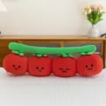 Creative cute tomato row plush toy pillow with funny facial expressions for home decor - Tomato / 68*19*25cm