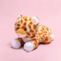 Adorable leopard plush toy with soft spotted fur on pink background for kids gift - Cheetah / 34cm