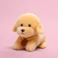 Adorable plush puppy toy in soft yellow fur featuring a 'Keep Smile' collar tag detail - Dog / 34cm
